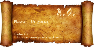 Mazur Orgona névjegykártya